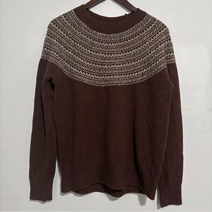 Burgundy & Cream Fair Isle-style Nordic Patterned Sweater